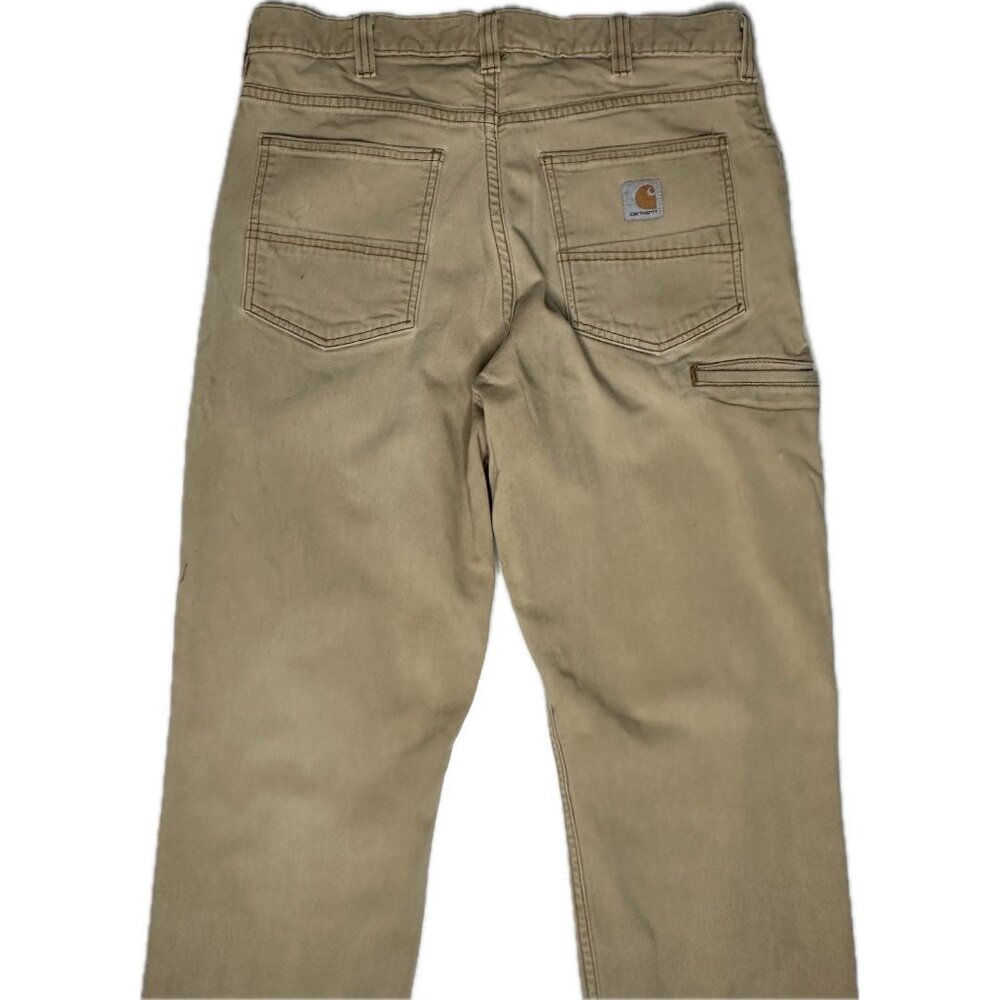 Carhartt Relaxed Fit Men's Khaki Canvas Work Pants Size 34x32 - Picture 7 of 9